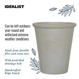 IDEALIST Lite Rustic Style Rolled Rim Vase Outdoor Planter