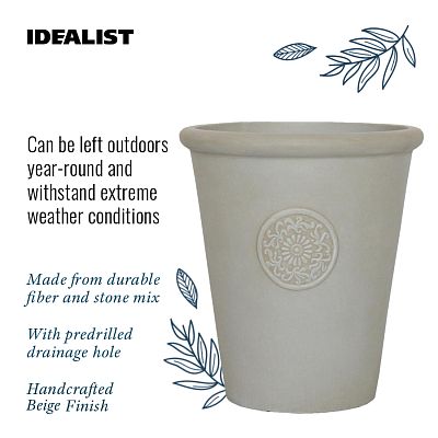 IDEALIST Lite Rustic Style Rolled Rim Vase Outdoor Planter