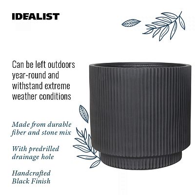 IDEALIST Lite Vertical Ribbed Cylinder Outdoor Planter