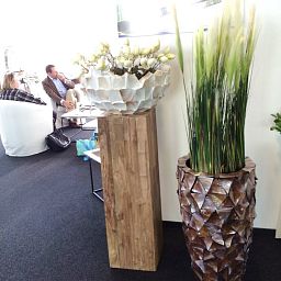 Shell Conical Round Tall Polystone Indoor Planter