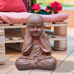 IDEALIST Lite Sitting Baby Monk Rusty Indoor and Outdoor Statue L29.5 W23.5 H39 cm
