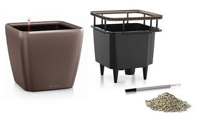 LECHUZA Quadro LS Square Poly Resin Self-watering Planter
