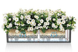 LECHUZA BALCONERA Cottage Trough Poly Resin Self-watering Planter Set