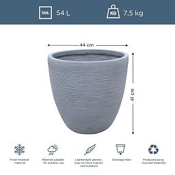 IDEALIST Lite Ribbed Light Concrete Egg Planter