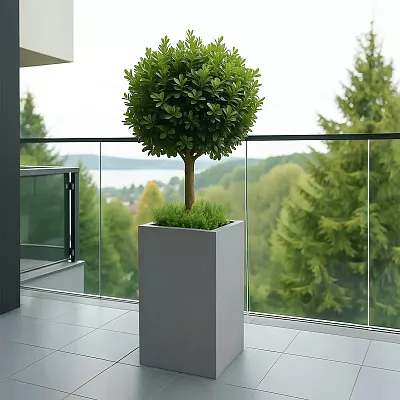 IDEALIST Lite Tall Square Contemporary Light Concrete Planter