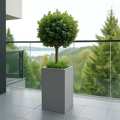 IDEALIST Lite Tall Square Contemporary Light Concrete Planter