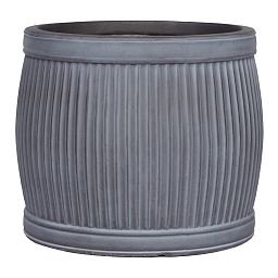 IDEALIST Lite Vertical Ribbed Vintage Style Barrel Round Planter