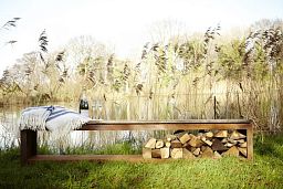 Wood Garden Storage Bench