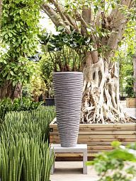 Composits Polystone Partner Seaside Round Tall Indoor Planter Pot