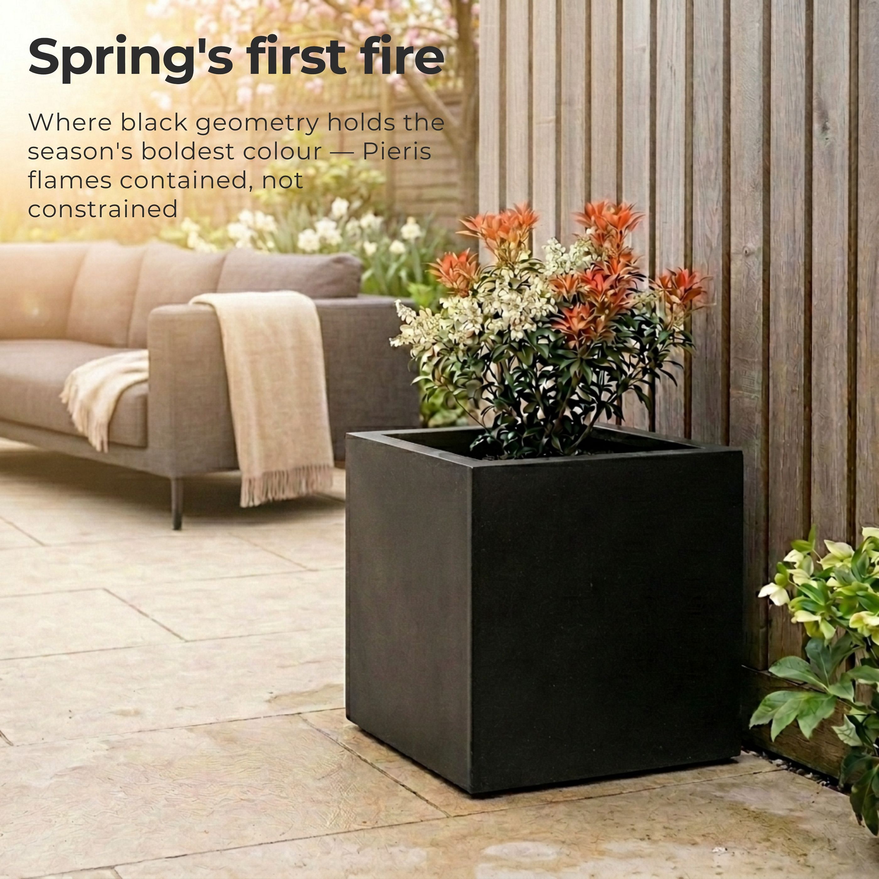 IDEALIST Lite Square Box Contemporary Light Concrete Planter