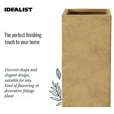 IDEALIST Lite Tall Square Metallic Indoor Planter