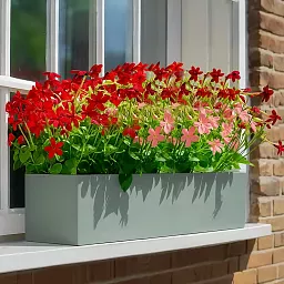 Geo Window Flower Box Fiberglass Trough Aluminium Planter Pot In/Out
