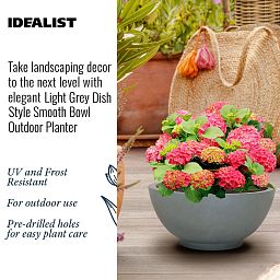 IDEALIST Lite Dish Style Smooth Bowl Outdoor Planter