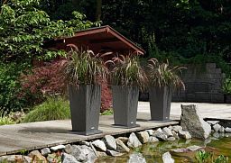 LECHUZA CUBICO Cottage Square Tall Poly Resin Self-watering Planter