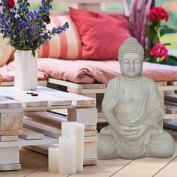 IDEALIST Lite Meditating Buddha Sculpture Garden Statue