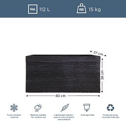 IDEALIST Lite Ribbed Light Concrete Trough Planter