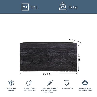 IDEALIST Lite Ribbed Light Concrete Trough Planter