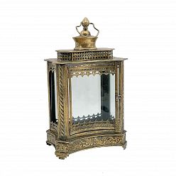 Square Metal Antique Garden Gold Lantern with Latch by Minster