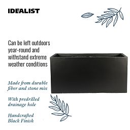 IDEALIST Lite Contemporary Light Concrete Trough Planter