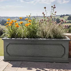 Stuart Fiberglass Trough Planter Faux Lead Pot In/Out