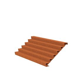 6 Steps Corten Steel Stair