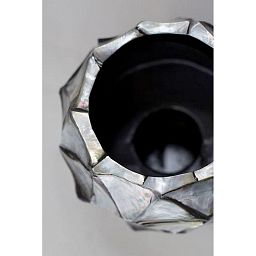 Shell Orchid Round Tall Polystone Indoor Planter