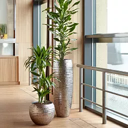 Opus Partner Round Tall Hammered Gold D35 H75 cm Planter (+ liner)