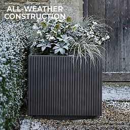 IDEALIST Lite Vertical Ribbed Square Effect Outdoor Planter
