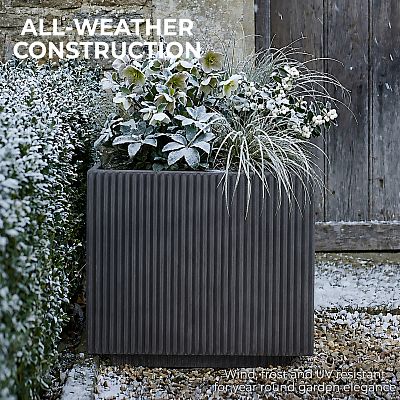 IDEALIST Lite Vertical Ribbed Square Effect Outdoor Planter