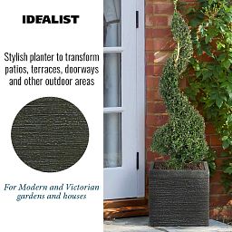 IDEALIST Lite Ribbed Light Concrete Square Planter