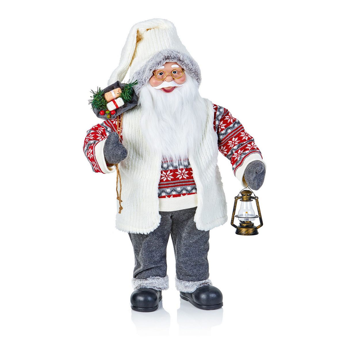 Christmas Nordic Santa Figurine with Glasses