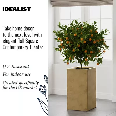 IDEALIST Lite Tall Square Metallic Indoor Planter