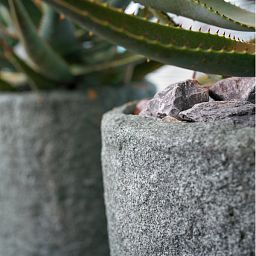 Rocky Round Tall Polystone Outdoor Planter
