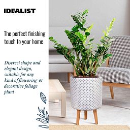 IDEALIST Lite Dotted Style Planter on Legs, Round Plant Pot Indoor
