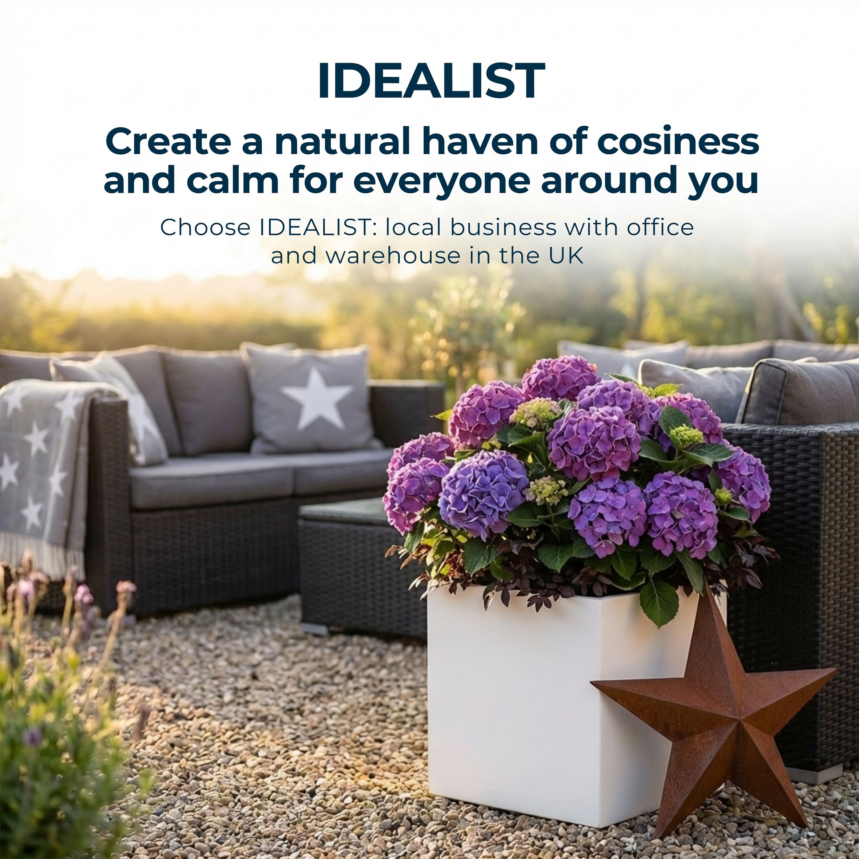 IDEALIST Lite Square Box Contemporary Light Concrete Planter