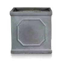IDEALIST Lite Chelsea Flower Box Square Garden Planter, Faux Lead Grey...