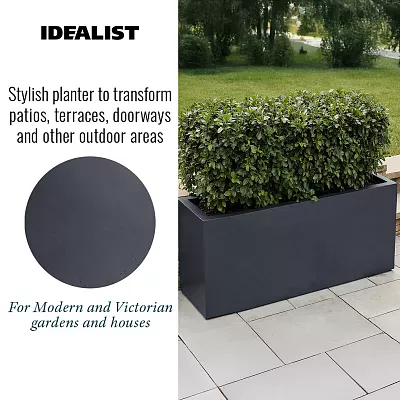 IDEALIST Lite Contemporary Light Concrete High Trough Planter