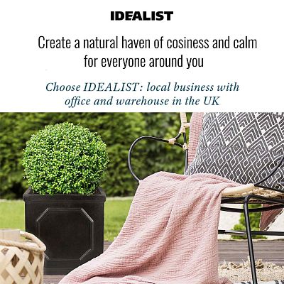 IDEALIST Lite Faux Lead Chelsea Box Square Light Concrete Planter