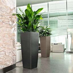 LECHUZA CUBICO ALTO Square Tall Poly Resin Self-watering Planter