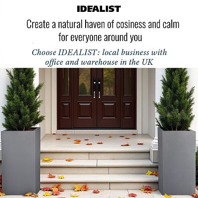 IDEALIST Lite Tall Square Contemporary Light Concrete Planter