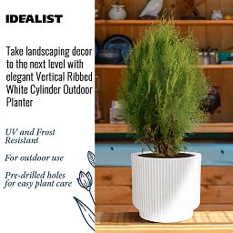 IDEALIST Lite Vertical Ribbed Cylinder Outdoor Planter