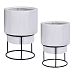 Set of two IDEALIST Lite Smooth Style Round Indoor Planters on Metal Stand