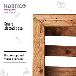 Rustic Scandinavian Redwood Trough Outdoor Planter Made in UK by HORTICO