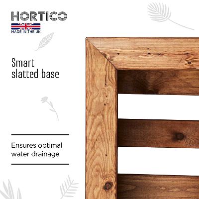 Rustic Scandinavian Redwood Trough Outdoor Planter Made in UK by HORTICO
