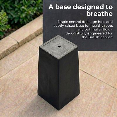 Set of IDEALIST Lite Light Concrete Garden Tall Planters, Outdoor Plant Pots with Tapered Shape