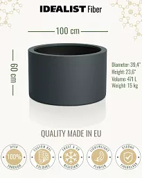 RING Round Outdoor Fiberglass Planter