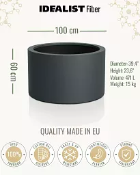 RING Round Outdoor Fiberglass Planter