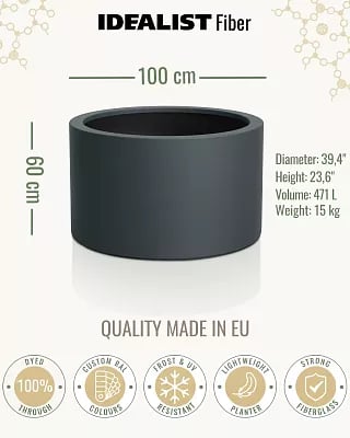 RING Round Outdoor Fiberglass Planter