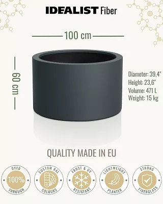 RING Round Outdoor Fiberglass Planter