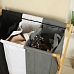 Froppi Collapsible Laundry Basket with Bamboo Frame Large Washing Hamper with 3 Compartments